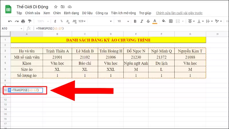 chuyển hàng thành cột trong excel - vanlinh.io.vn