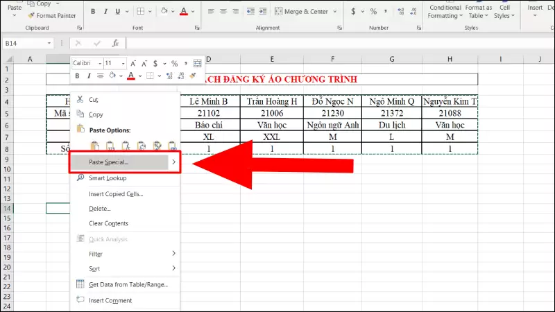 chuyển hàng thành cột trong excel - vanlinh.io.vn